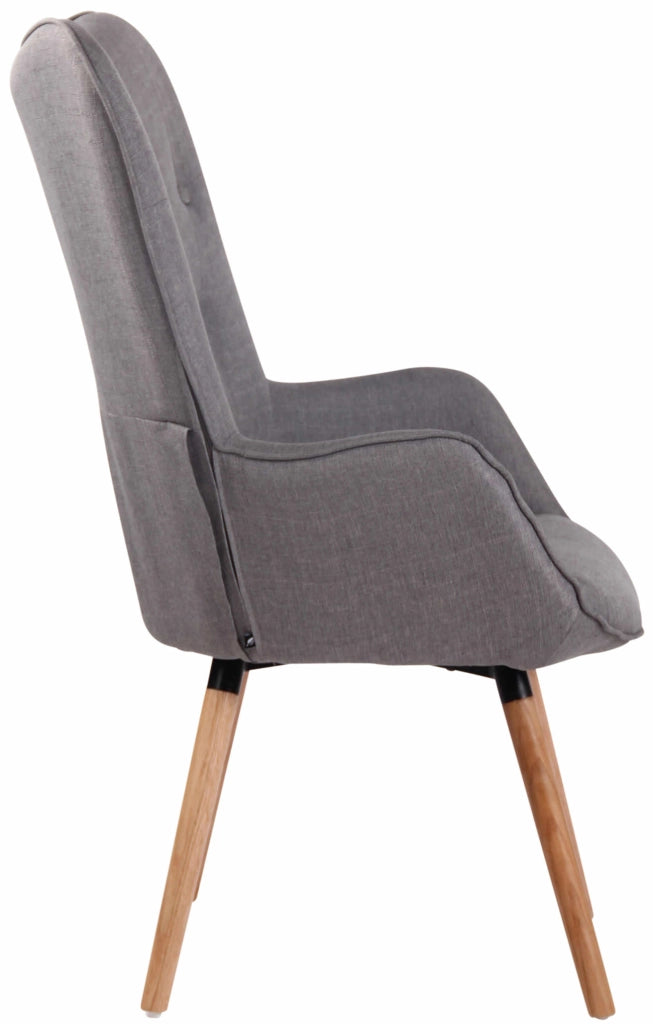 Poltrona lounge Ashford in tessuto grigio,natura
