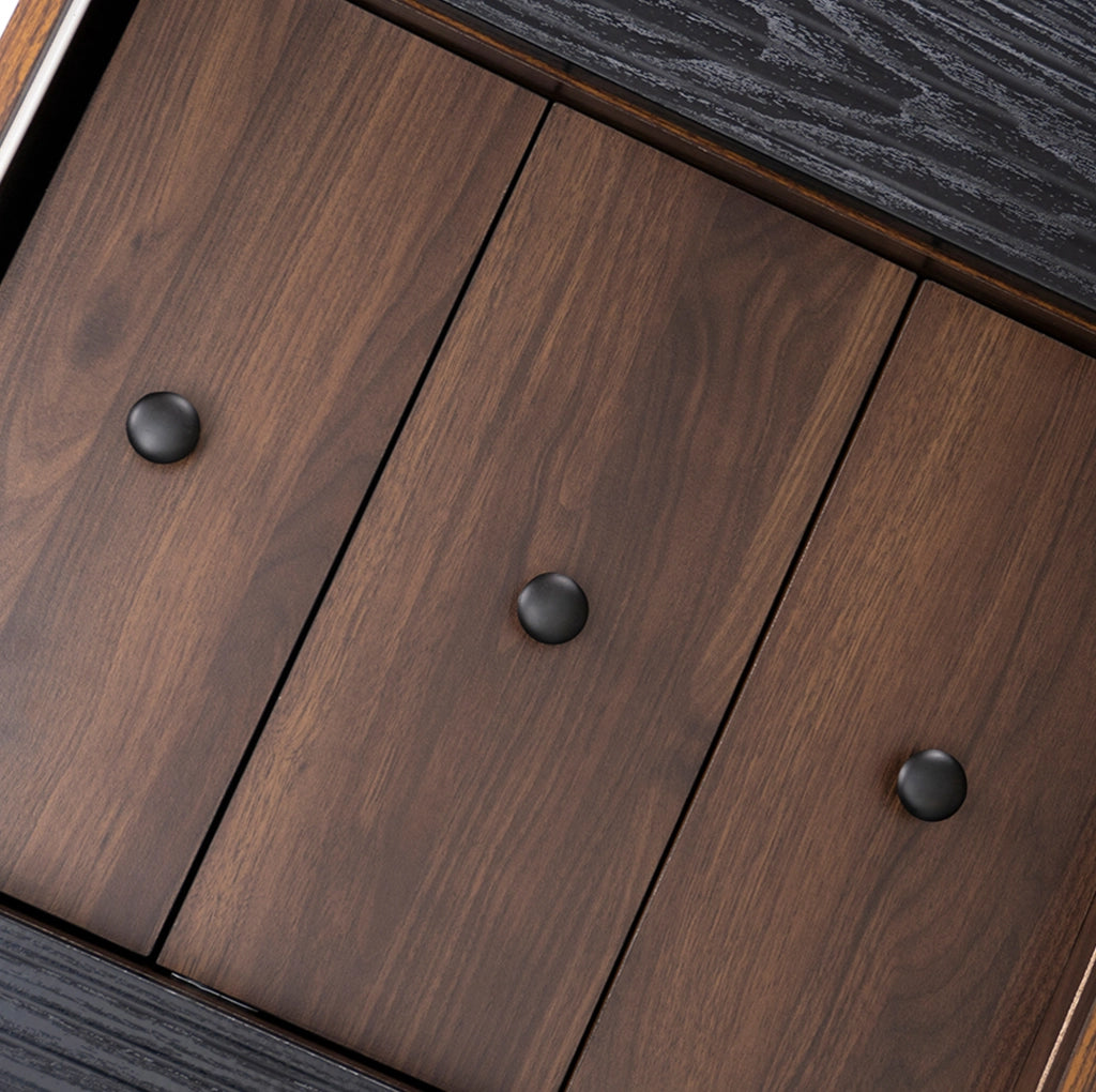 Sideboard con 3 cassetti e porte scorrevoli; 117;5x40x80 cm; nero
