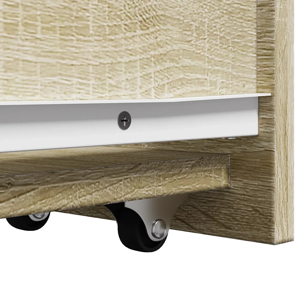 Mobiletto da bagno stretto su ruote 21,5 x 50 x 60 cm spazio ottimizzato per riporre oggetti stile classico legno di rovere Sonoma ingegnerizzato 02_0050657