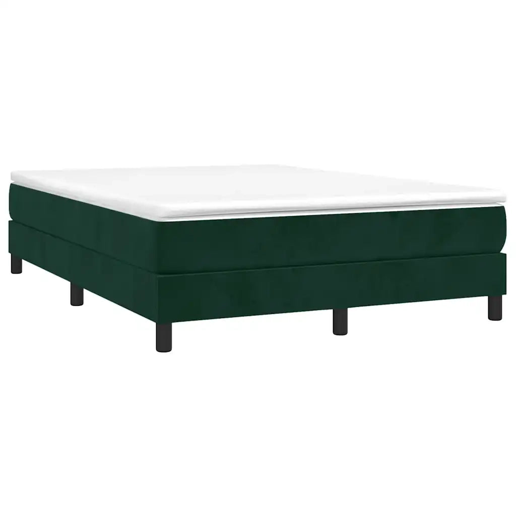 Giroletto a Molle con Materasso Verde Scuro 140x190 cm Velluto 3144330