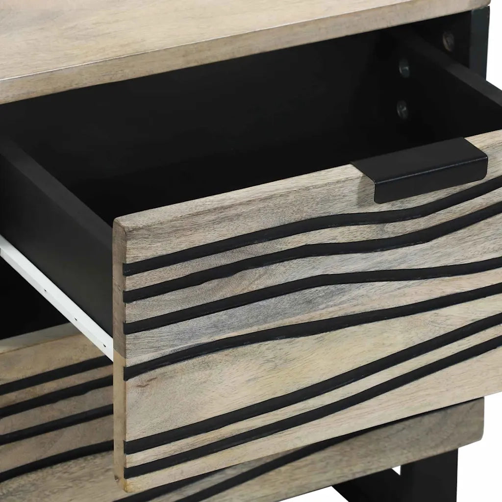 vidaXL Armadio da Notte 2 pcs Bianco e nero 40 x 33 x 46 cm