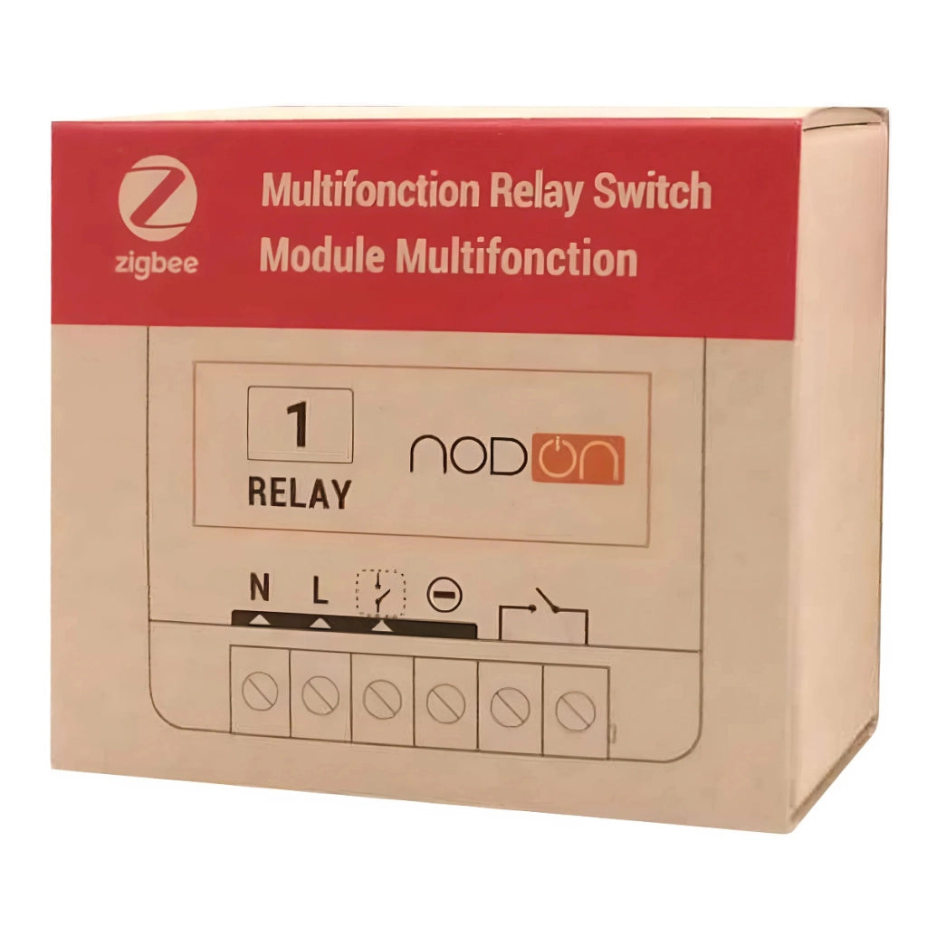 Modulo Relè Smart Zigbee per automazione elettrica Bianco NODON