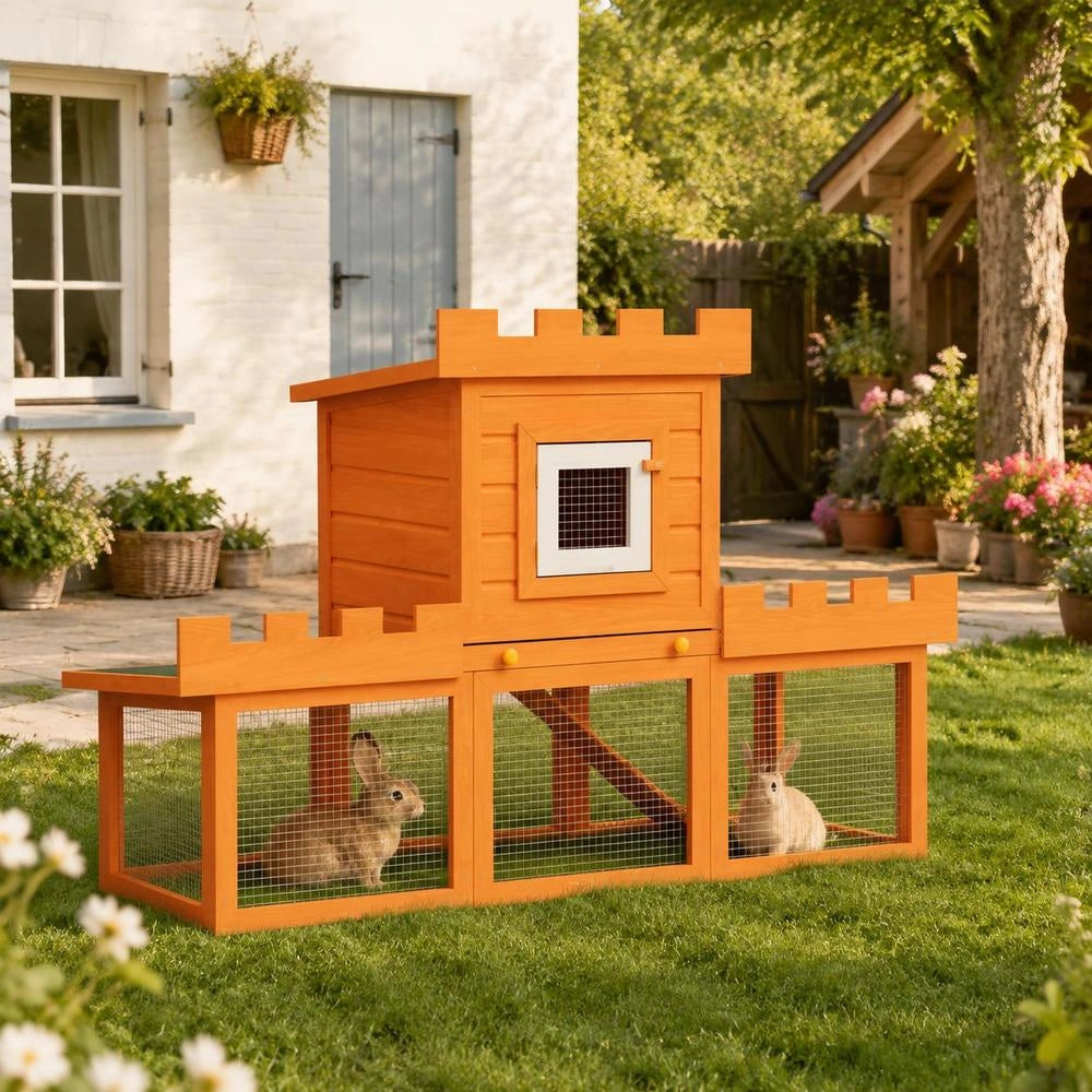 Large Rabbit Hutch, Small Animal Cage, Detached House