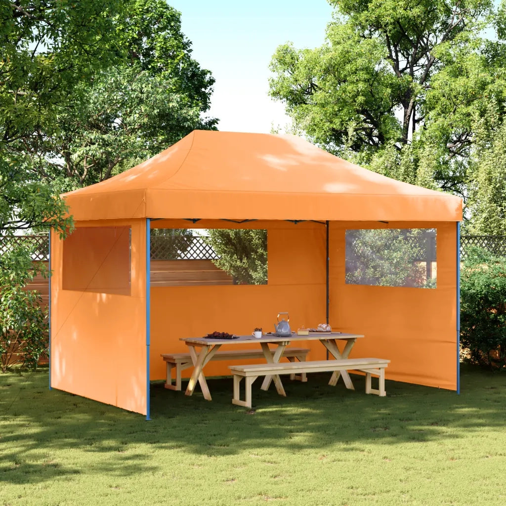 Tendone per Feste Pieghevole Pop-Up con 3 Pareti Arancione 4005017