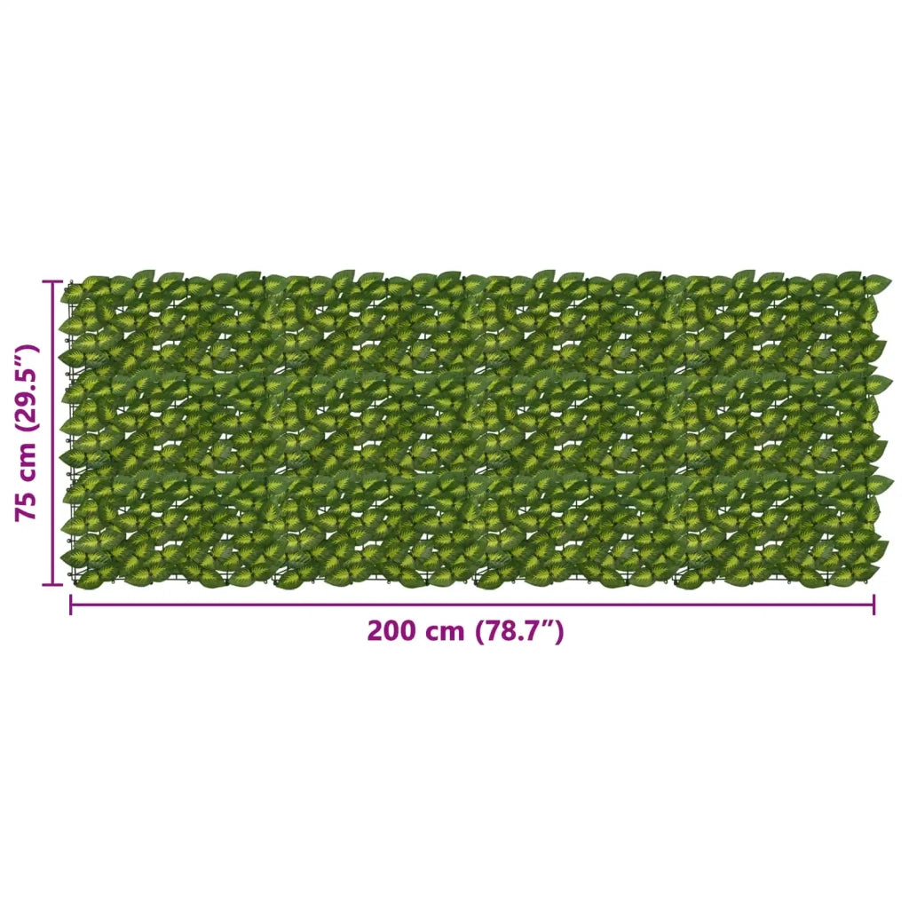 Schermo per balcone con foglie-Pannello per balcone Verde e Giallo 200 x 75 cm 396787