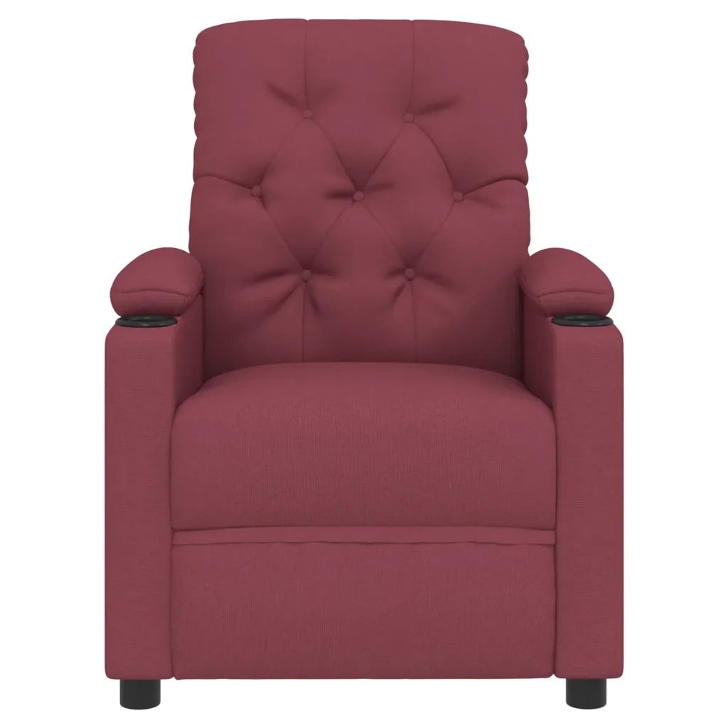 Poltrona Elettrica Reclinabile Rosso Vino in Tessuto 3098842