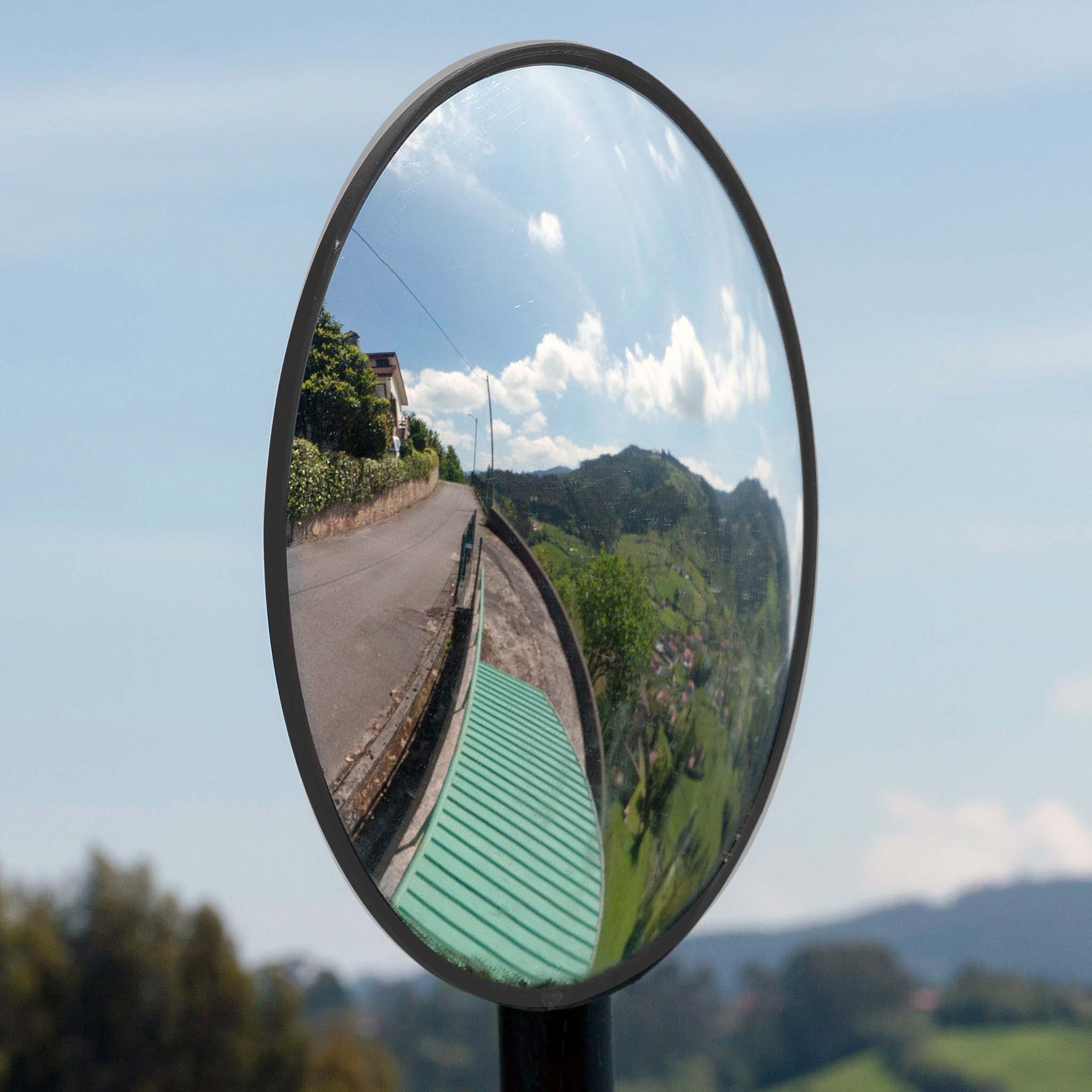 Verkehrsspiegel 80 cm konvex Schwarz