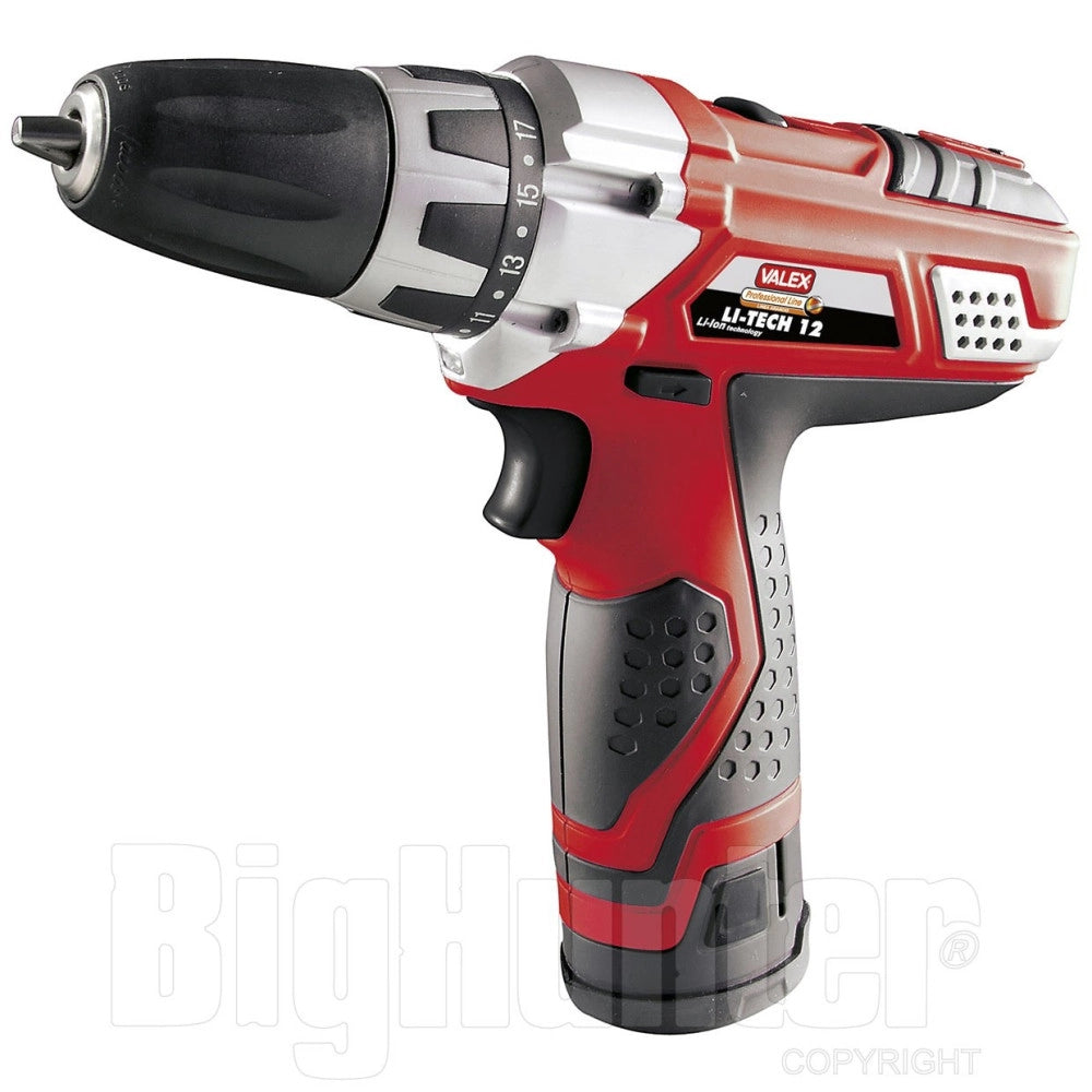 Trade Shop - Trapano Avvitatore A Batteria Litio Li-tech 112 Valex Valigetta 1429362 -