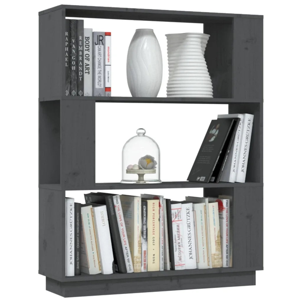 Libreria/Divisorio Grigio 80x25x101 cm Legno Massello di Pino 814056
