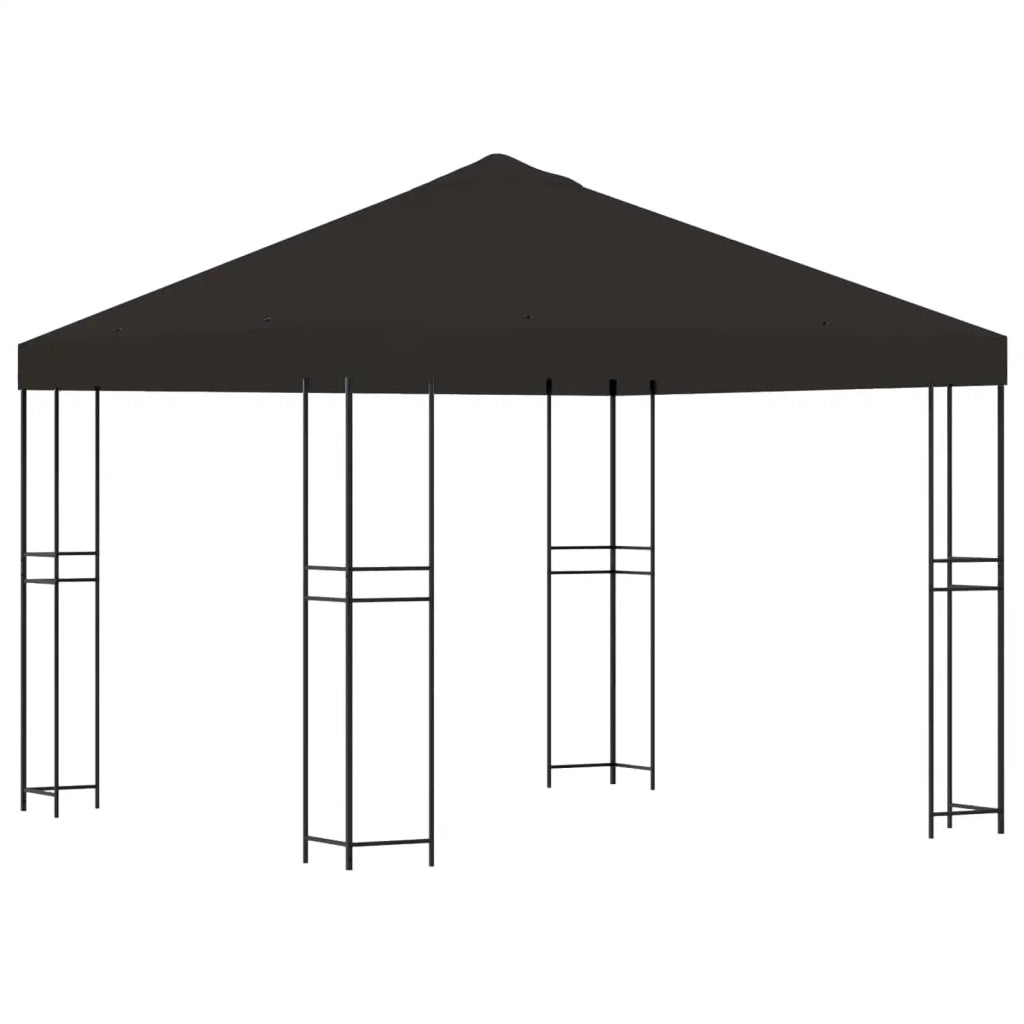 Gazebo 3 x 3 m Antracite Poliestere e Acciaio 190 gsm