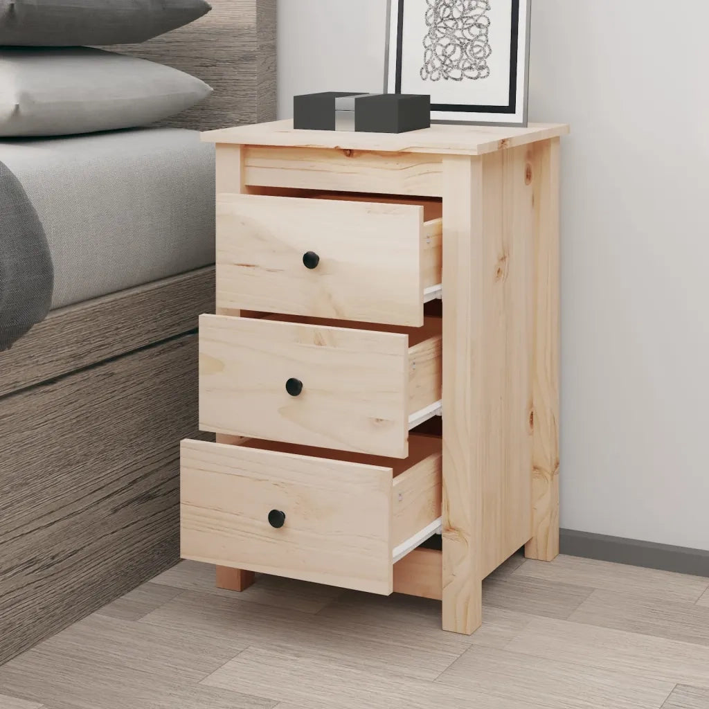Comodino 40x35x61,5 cm in Legno Massello di Pino cod mxl 31207