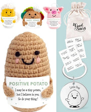 Cadeau di positività con borsa regalo e sacchetto di conforto - portafortuna per gli esami, regalo di incoraggiamento, auguri di miglioramento
