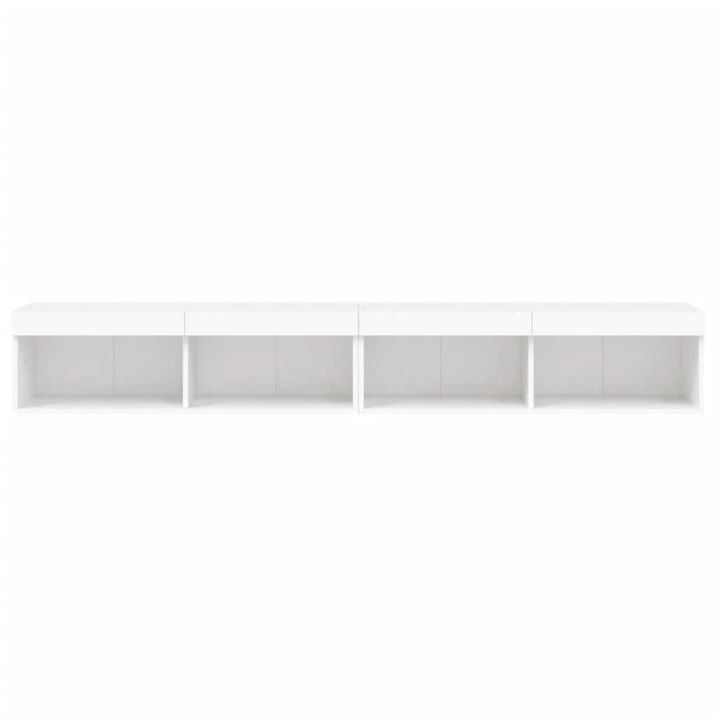 Mobile TV multimediale mensola TV credenza mobile TV per sala da pranzo soggiorno camera da letto con luci LED 2 pezzi 100 x 30 x 30 cm bianco 02_0028828