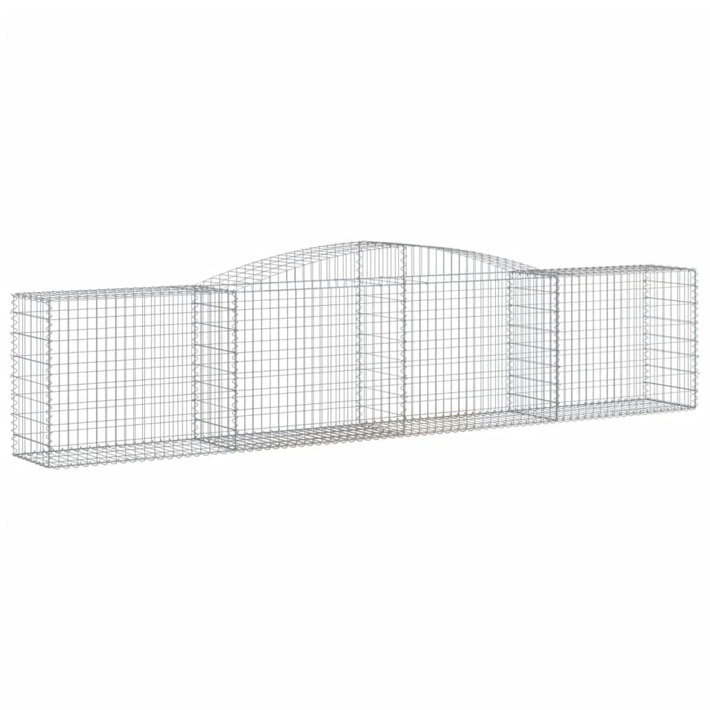 Set di 8 gabbioni ad arco per recinzione gabbia o muro di contenimento 400 x 50 x 80/100 cm ferro zincato argento 02_0041239
