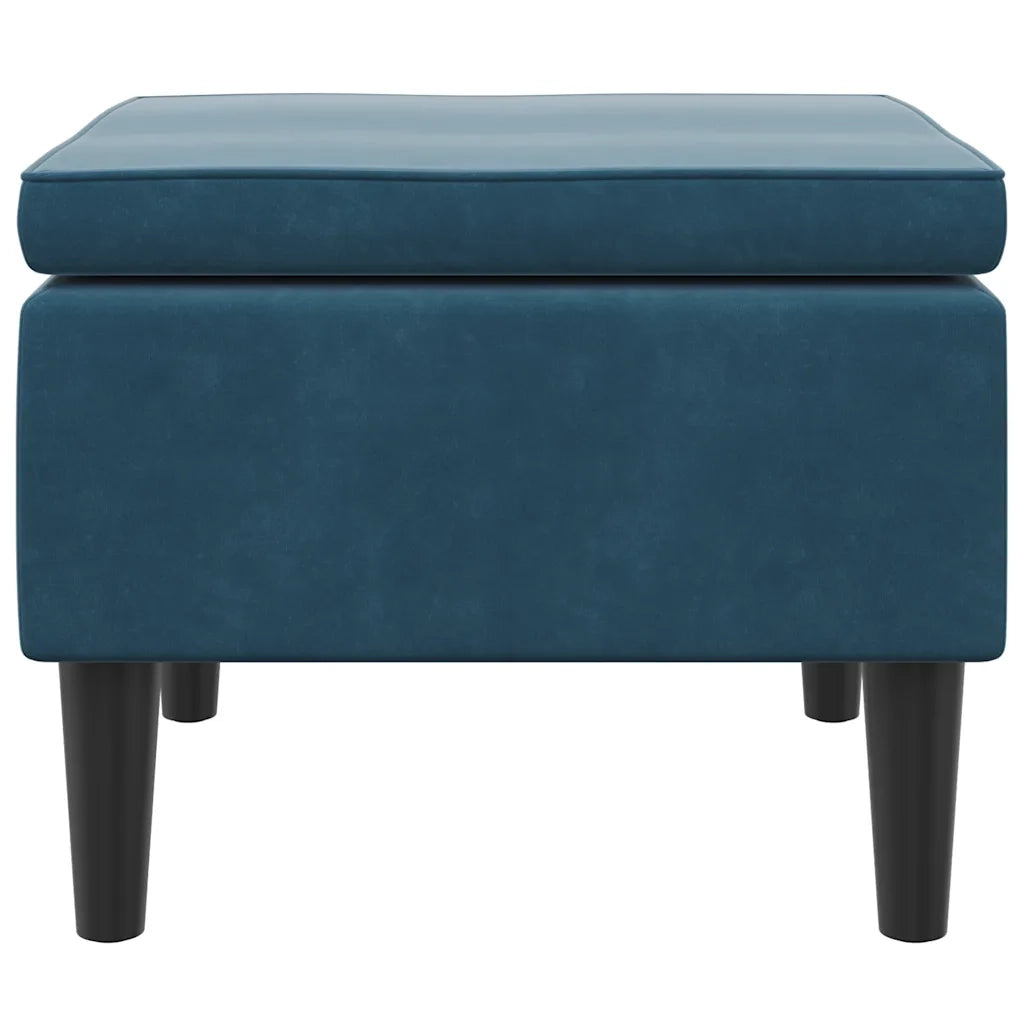 Poggiapiedi con Gambe in Legno Blu in Vellutocod mxl 94546