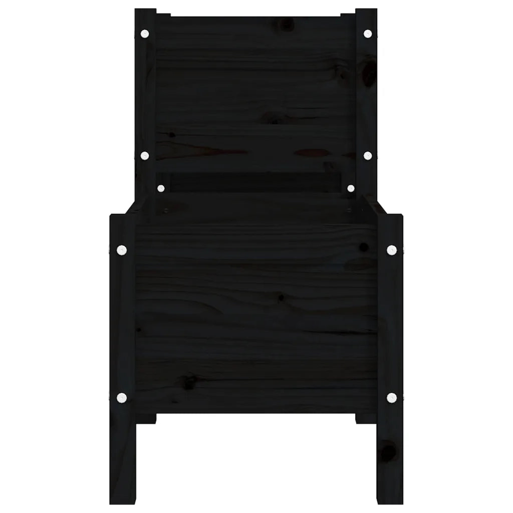 Fioriera Nera 178,5x44x75 cm in Legno Massello di Pino