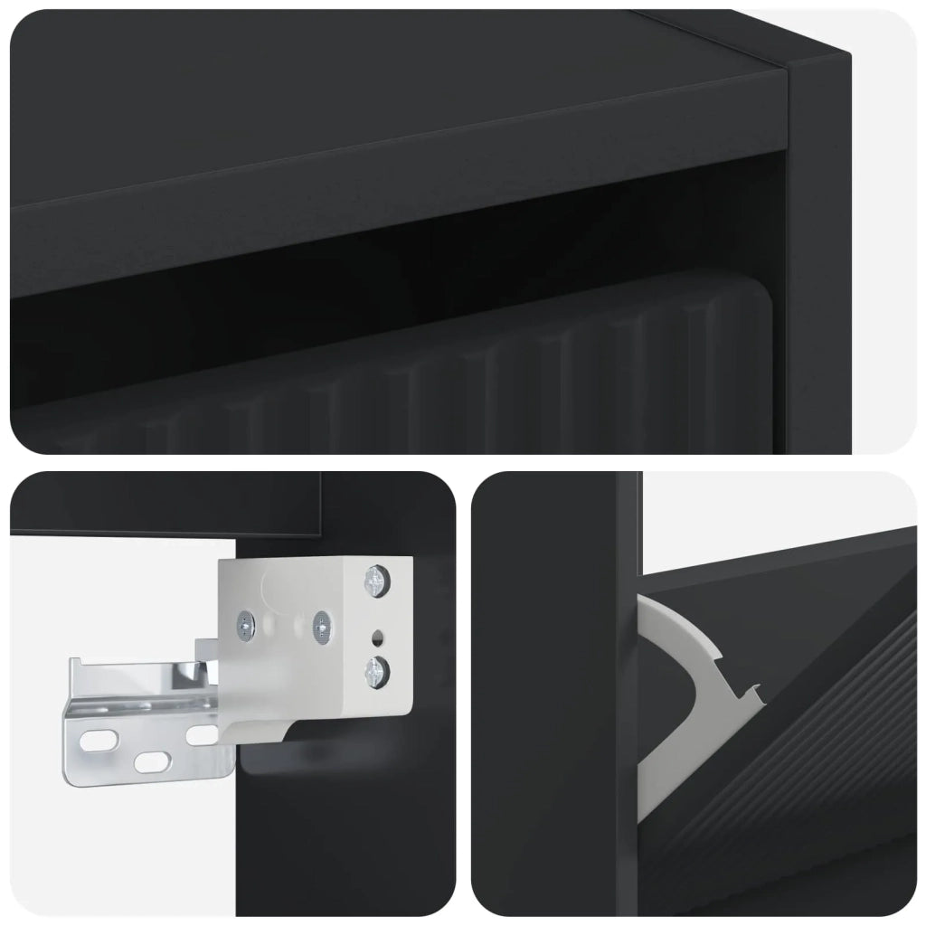 Mobiletto per Scarpe da Muro ARNHEM 71 x 17 x 43 cm Nero 896626