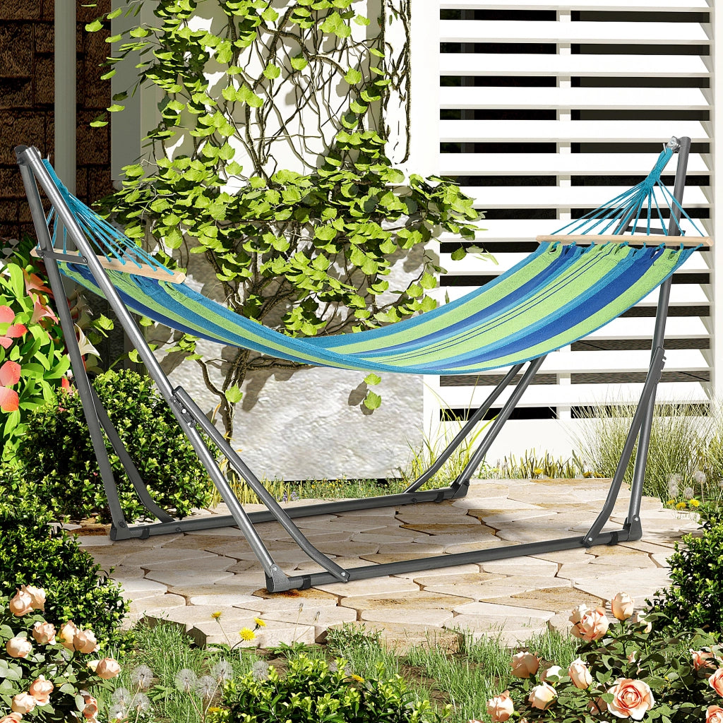 Amaca Autoportante Pieghevole ¨C zephmum ¨C Cotone Acciaio Grigio 270x100x94cm