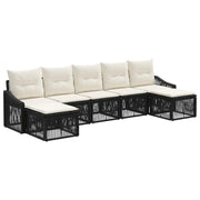 Set Divano da Giardino 7 pcs Nero polyrattan 3436090