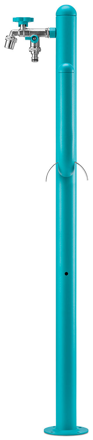 Fontana a Colonna Rubinetto Doppio in Ottone e Porta Tubo Arizona Belfer 42/ARZ Turchese