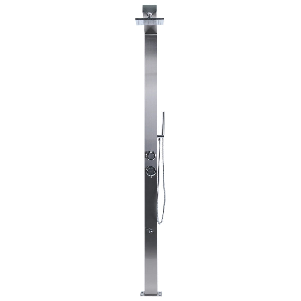 Set Doccia Miscelatore da Giardino per Esterni in Acciaio Inox e ABS Color Argento con Funzione Pioggia Moderno