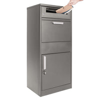 Cassetta postale per pacchi grigia 50x37x112cm Portapacchi con serratura