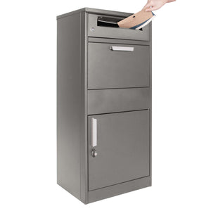 Cassetta postale per pacchi grigia 50x37x112cm Portapacchi con serratura