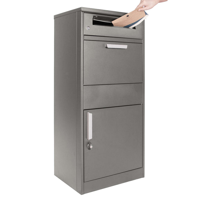 Cassetta postale per pacchi grigia 50x37x112cm Portapacchi con serratura
