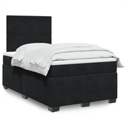 Giroletto a Molle con Materasso Nero 120x200 cm in Velluto