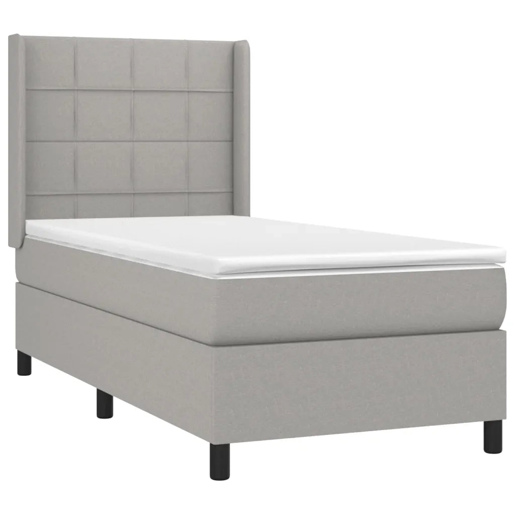 Giroletto a Molle con Materasso Grigio Chiaro100x200 cm Tessutocod mxl 74595