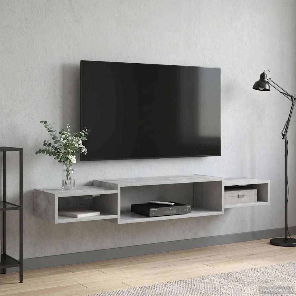 Mobile TV da Parete A parete Grigio Cemento 140 x 28 x 21 cm