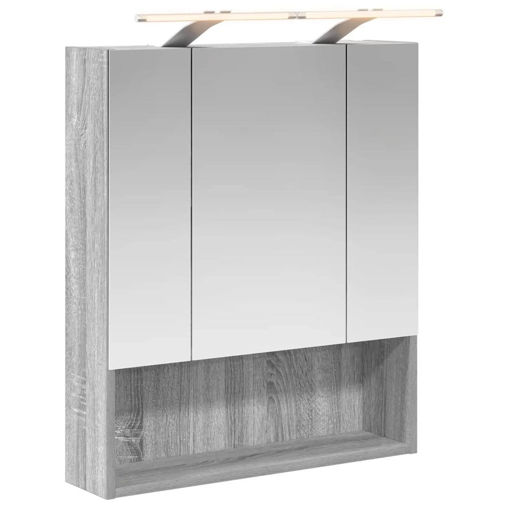 Mobiletto per specchio da bagno Grigio Sonoma 60 x 14.5 x 70 cm 889196