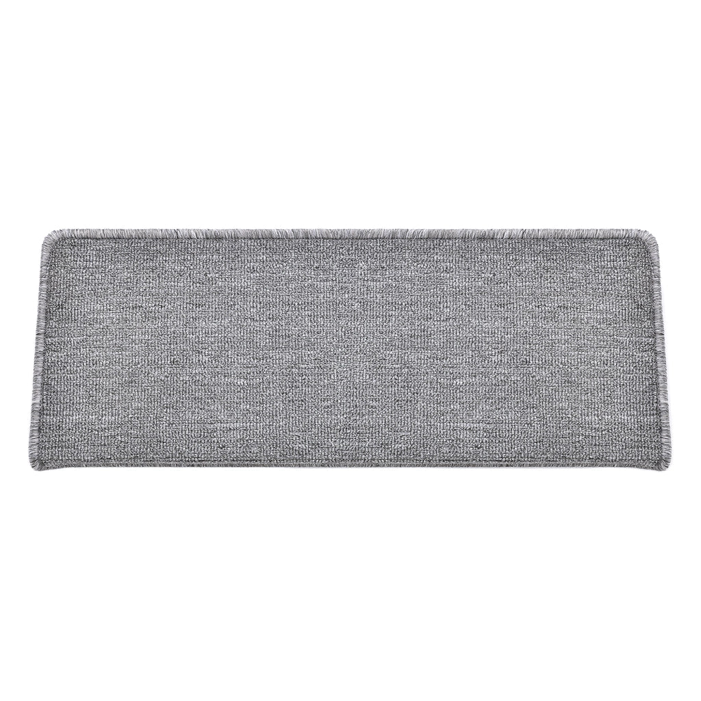 Set di 15 gradini rettangolari antiscivolo 65 x 24 cm con bordo grigio chiaro 03_0007608