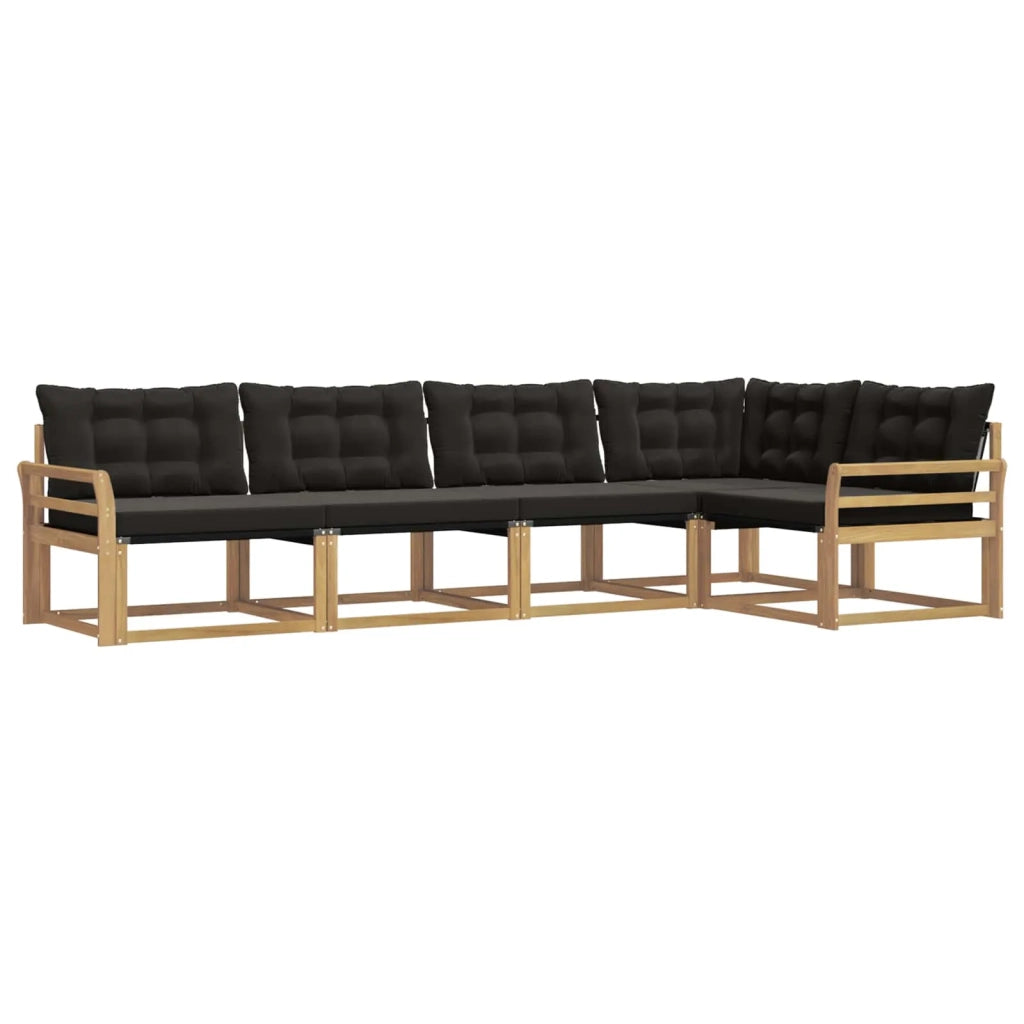 Set di divani da esterno 5 pz Bianco e Nero 3388686