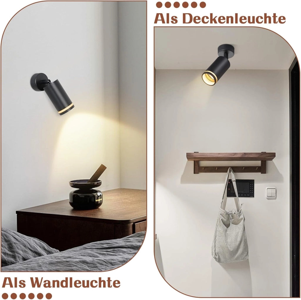 ZMH Faretto da soffitto Nero 1 Lampada Moderno GU10 Orientabile per Interni per Corridoio Soggiorno Senza Lampadina