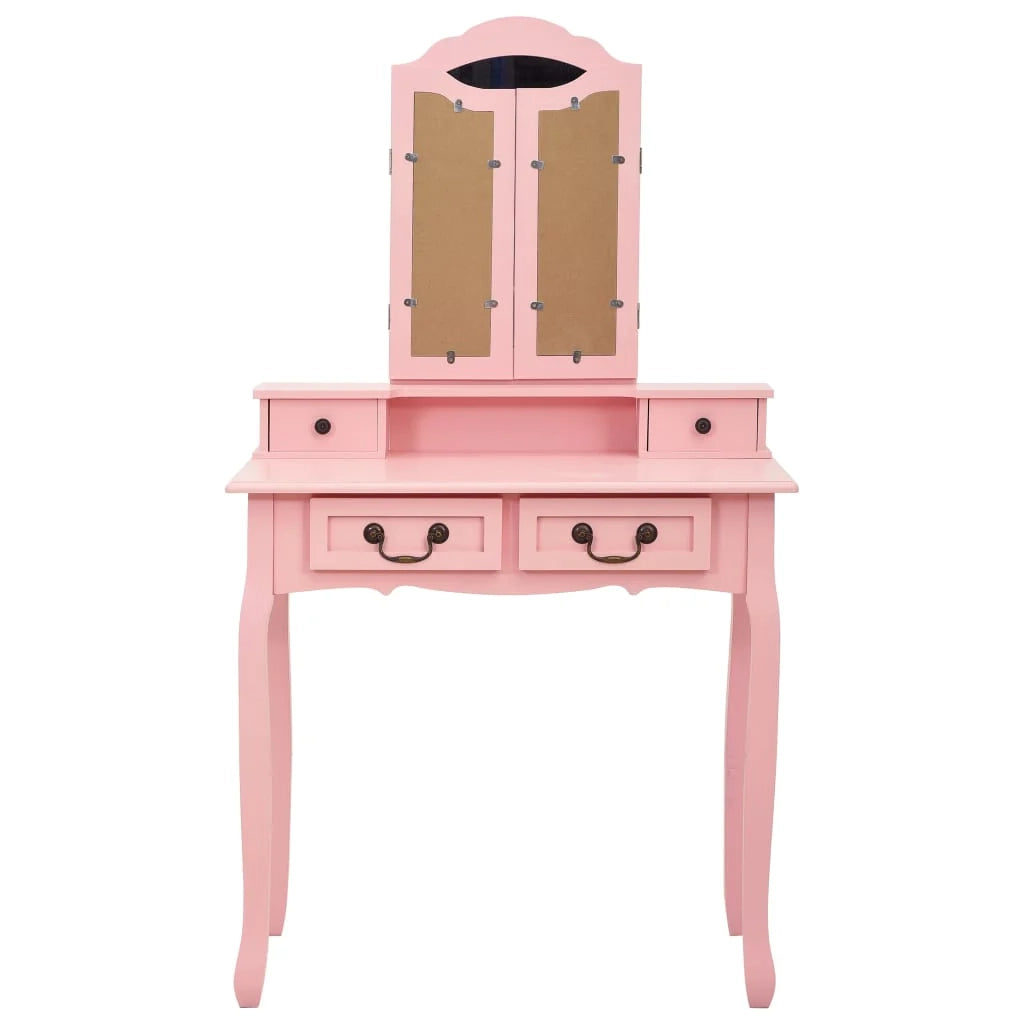 Set toeletta con sgabello 80 x 69 x 141 cm rosa 02_0006325