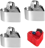 Set di anelli per cibo da 3 pezzi - Anelli per torte adattabili - Acciaio inossidabile - Stampi per torte - Anelli per dessert - Adatti per dessert - Stampi per torte da dessert