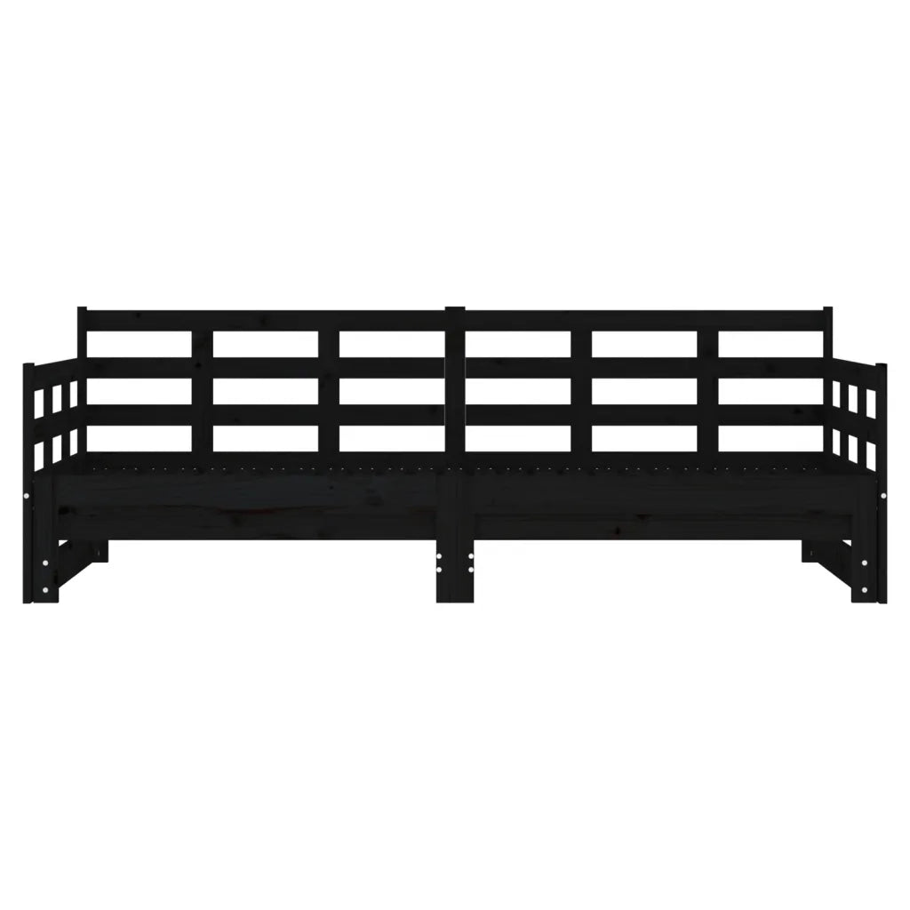 Dormeuse Estraibile Nera in Legno Massello di Pino 2x(90x190)cm cod mxl 59363