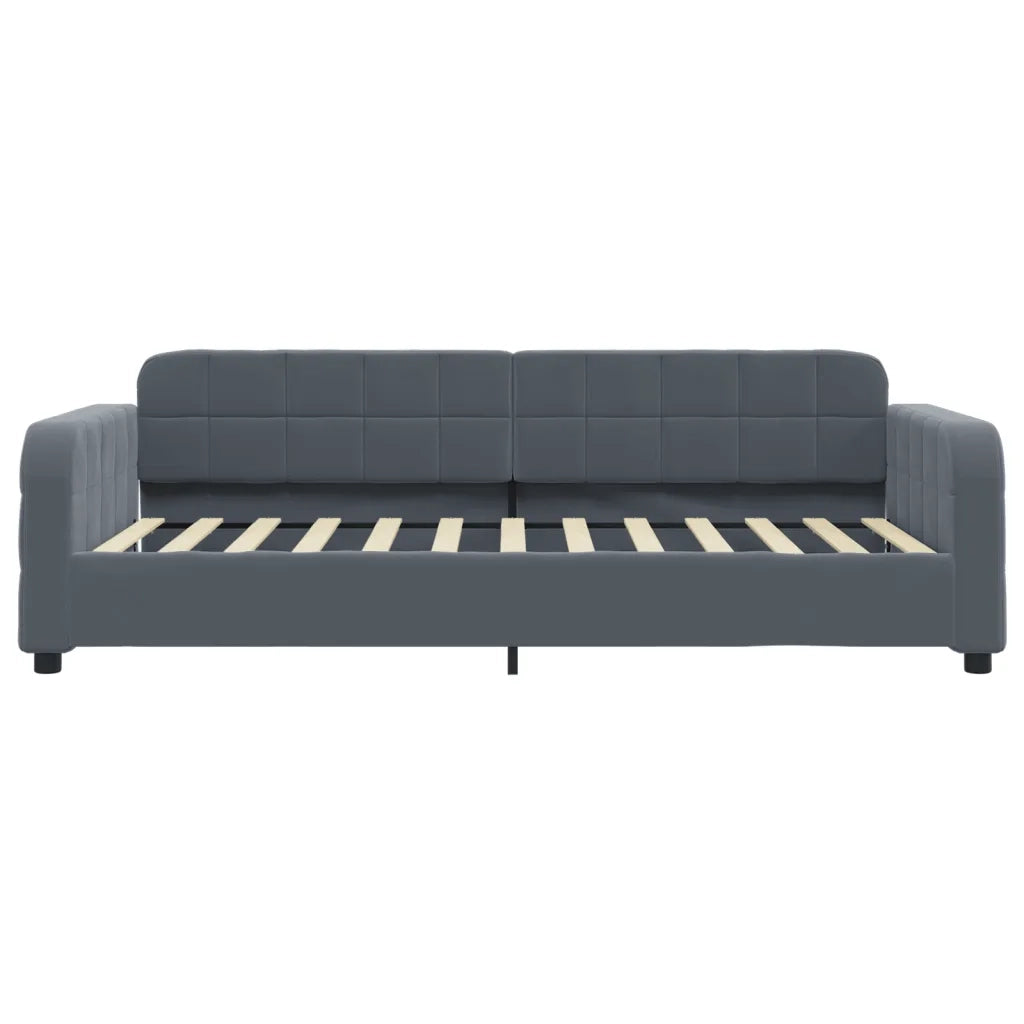 Divano Letto Estraibile Cassetti-Sofa Letto-Daybed Grigio Scuro 90x200cm Velluto 761341