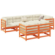 Set Divani Giardino 7 pz con Cuscini Marrone Cera Massello Pino 3299494