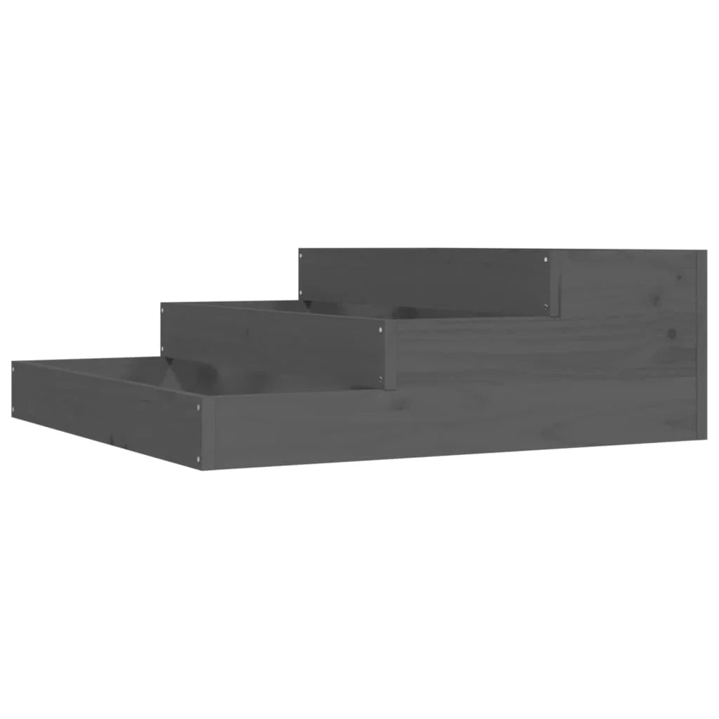 Fioriera rialzata per piante e fiori terrazza giardino 78 x 78 x 27 cm legno massello di pino grigio 02_0037864