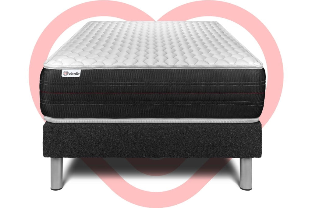 Letto con materasso VITAL SPRING 120 x 190 cm Rete Kit Nero