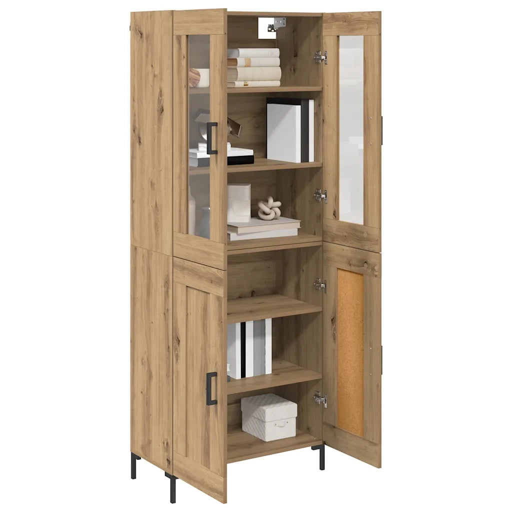 Credenza 2 pcs Rovere artigianale Legno multistrato