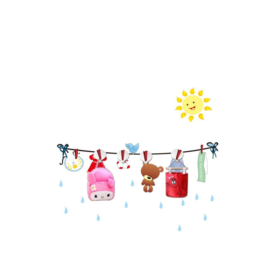 Sticker da Muro Sun con Appendini 90x85 cm Plastica