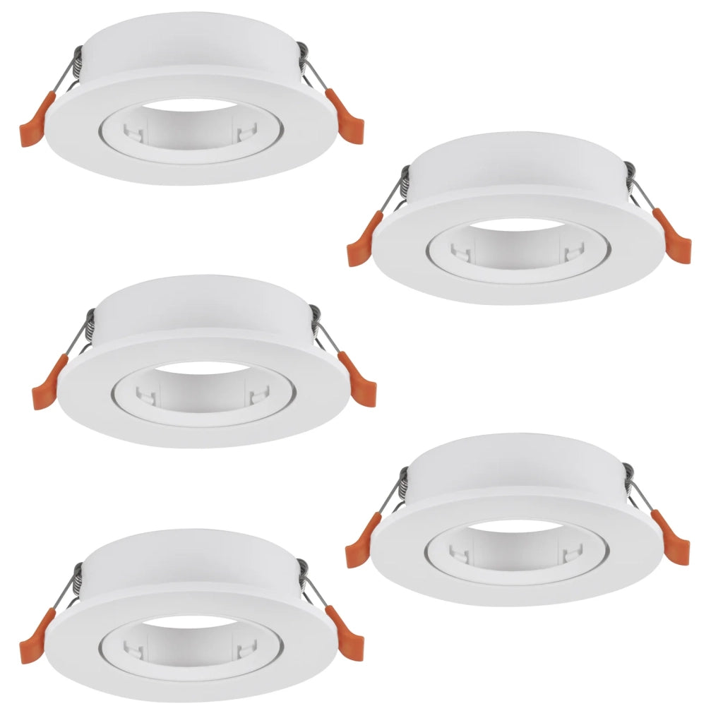 Faretto Incasso Moderno Barranco Gu10 Plastiche Bianche 5 Luci Gu10 Ip20