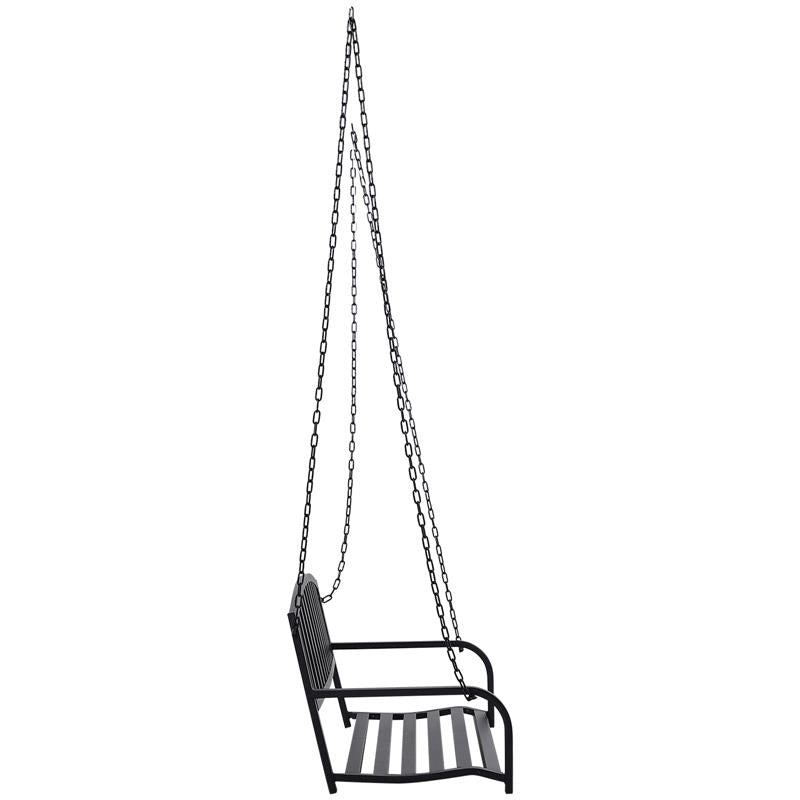 ALTALENA DA GIARDINO A DONDOLO SOSPESO 127 X 60 X 47 CM IN METALLO NERO