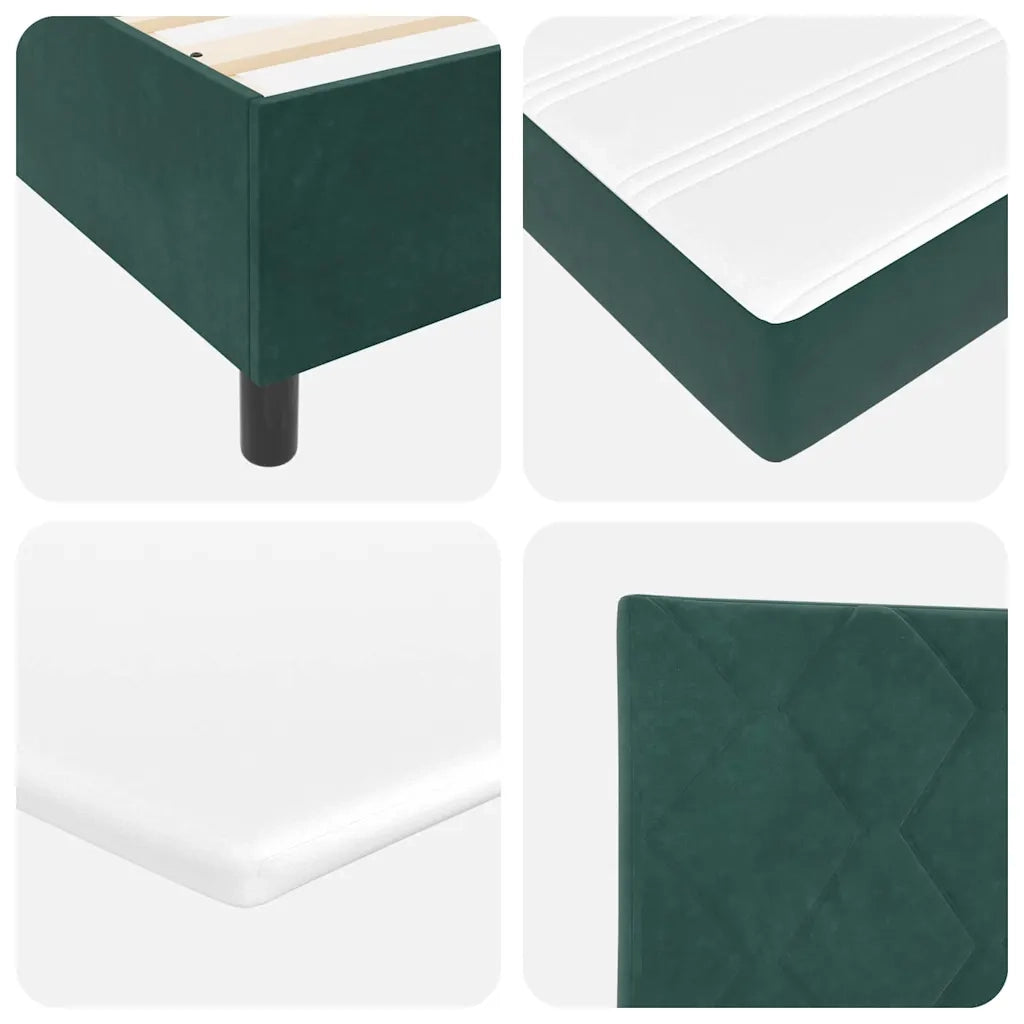Letto a molle con testiera Verde scuro 160 x 200 cm Velluto 3342071