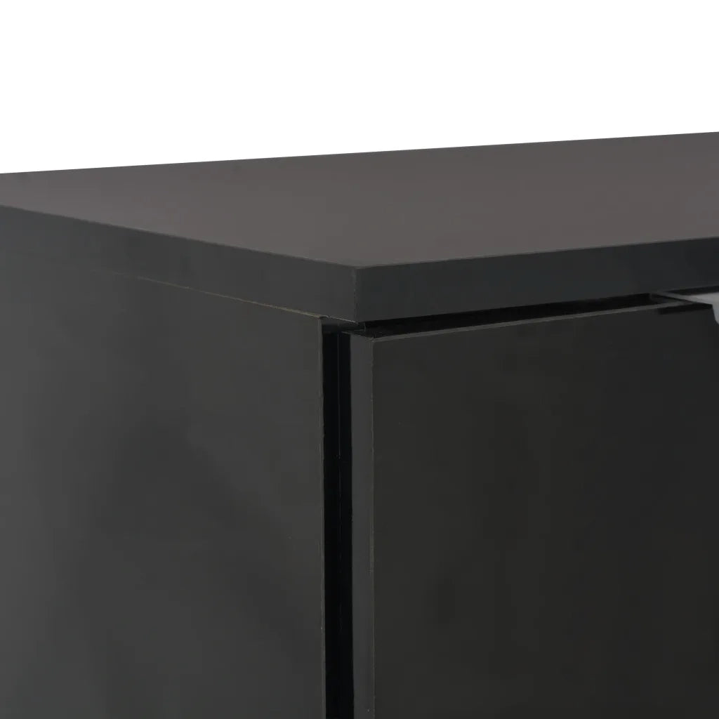 Credenza con Finitura Lucida Nera 71x35x80 cm in Truciolato