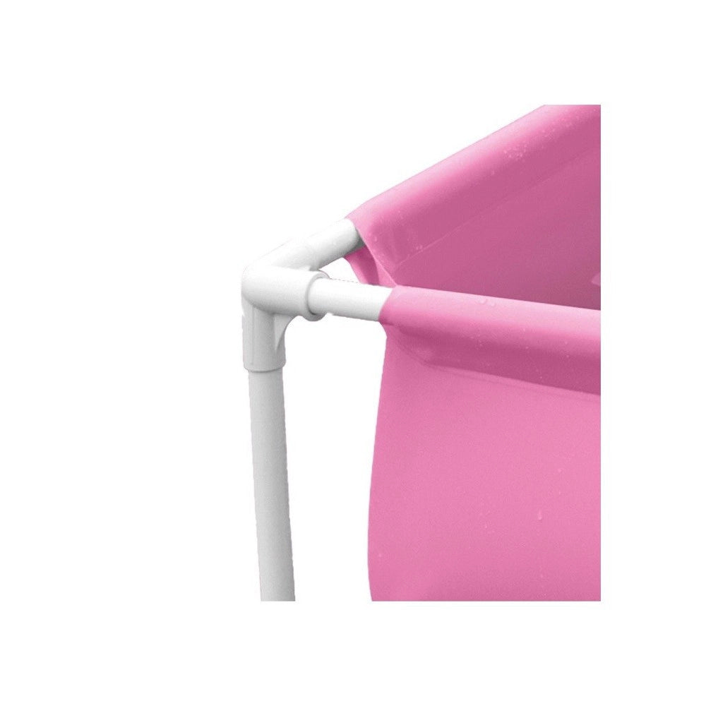 Trade Shop - Piscina Mini Frame Rosa Quadrata Con Telaio 122x122x30 Cm Bambini Estate 57172 -