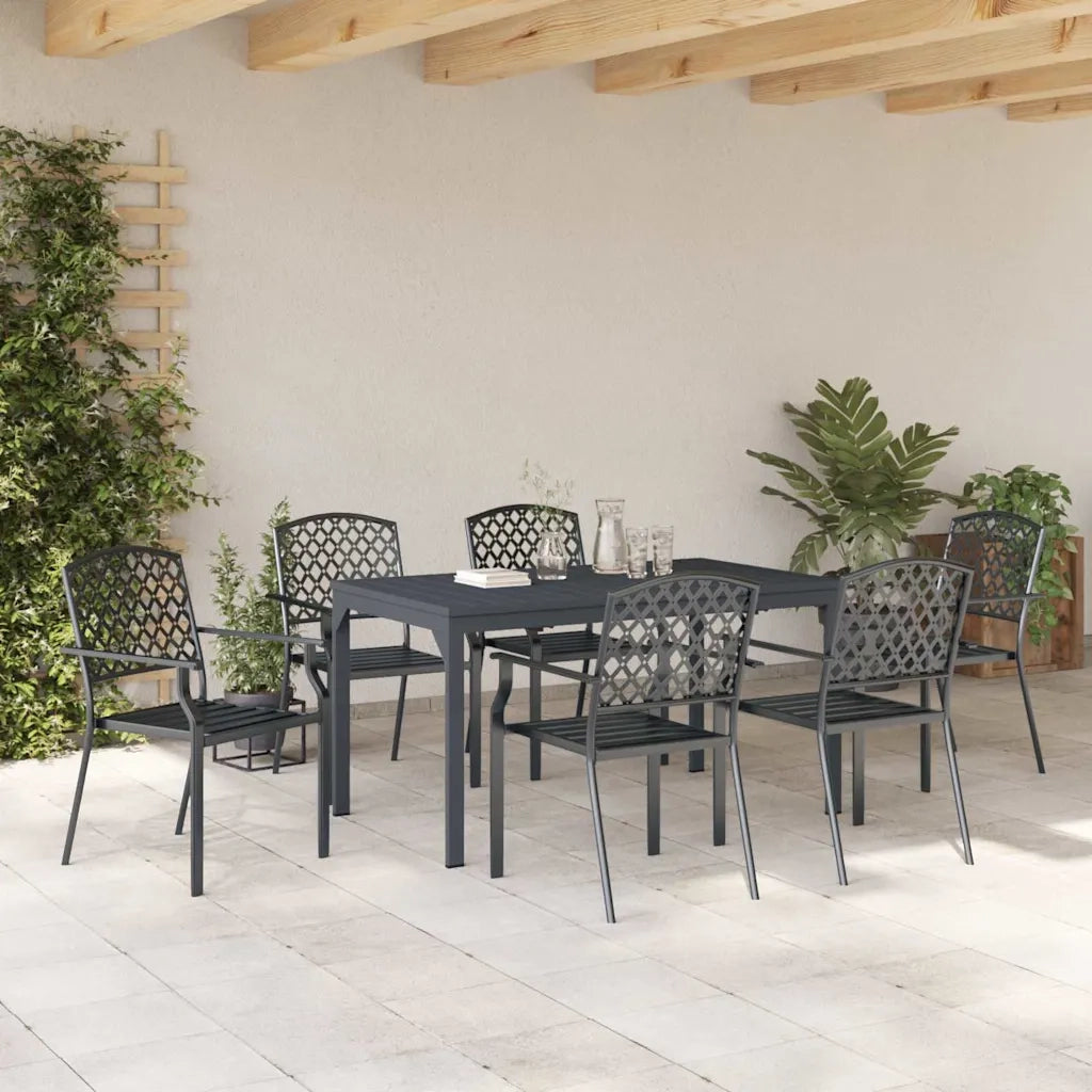 Set da Pranzo per Giardino 7 pcs Antracite
